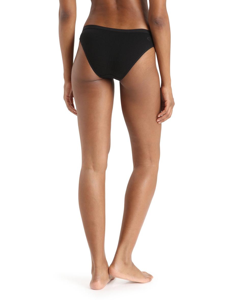 Black Icebreaker Merino Siren Bikini Briefs Women's One Piece & Sets | AU 1741JPQJ